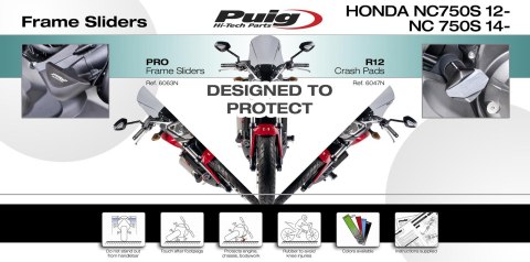 Crash pady PUIG do Honda NC700 S/X / NC750 S/X Crash pady PUIG do Honda NC700 S/X / NC750 S/X