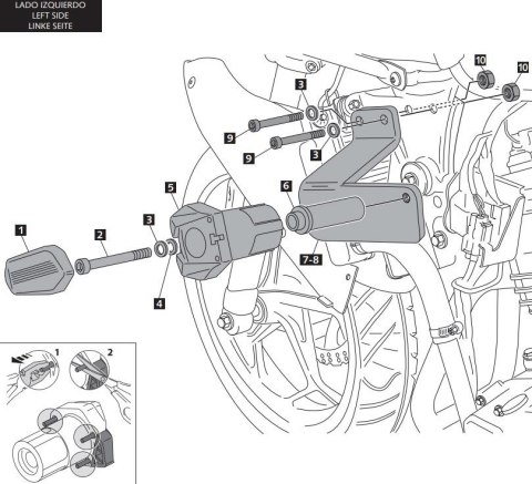 Crash pady PUIG do Kawasaki Ninja 300R 13-17 Crash pady PUIG do Kawasaki Ninja 300R 13-17