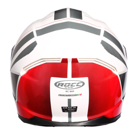 Kask motocyklowy ROCC 862 biało-czerwony Kask motocyklowy ROCC 862 biało-czerwony