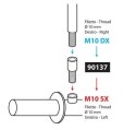 90137 Adapter do lusterka gwint prawy Ø 10 mm na lewy Ø 10 mm