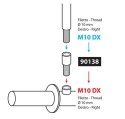 90138 Adapter do lusterka gwint prawy Ø 10 mm na prawy Ø 10 mm