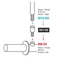 90140 Adapter do lusterka gwint prawy Ø 10 mm na lewy Ø 8 mm