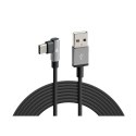 38839 Przewód 90 ° Usb> USB C - 200 cm - Czarny