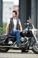 Kamizelka motocyklowa skórzana męska BUSE czarna 104690