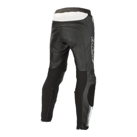 Spodnie motocyklowe skórzane męski BUSE Mille czarno-białe 102020 Spodnie motocyklowe skórzane męski BUSE Mille czarno-białe 102020