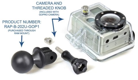 Adapter do kamer GoPro z 1 calową głowicą obrotową Adapter do kamer GoPro z 1 calową głowicą obrotową