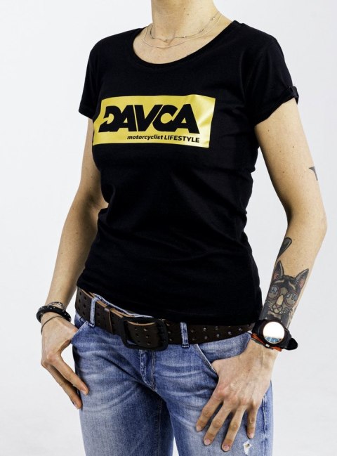 DAVCA T-shirt damski black gold logo DAVCA T-shirt damski black gold logo