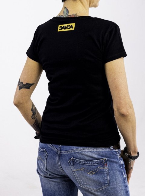 DAVCA T-shirt damski black gold logo DAVCA T-shirt damski black gold logo