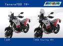 Szyba motocyklowa MRA YAMAHA TENERE 700, , 2019-, forma TM, czarna