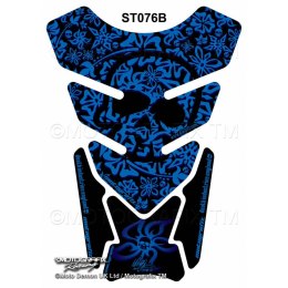 MOTOGRAFIX TANKPAD HAWAIIAN ALOHA SKULL BLUE ST076B