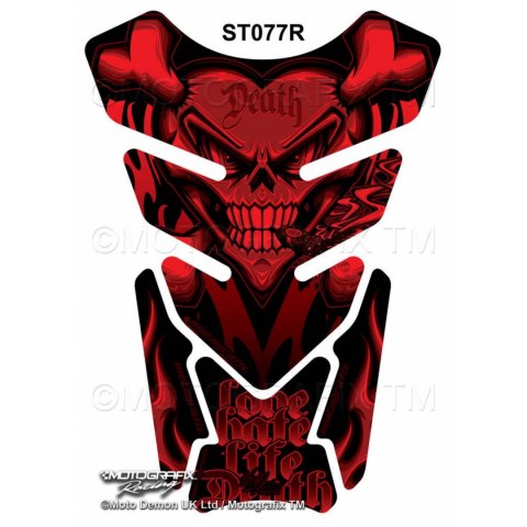 MOTOGRAFIX TANKPAD SMOKING SACRED HEART RED ST077R