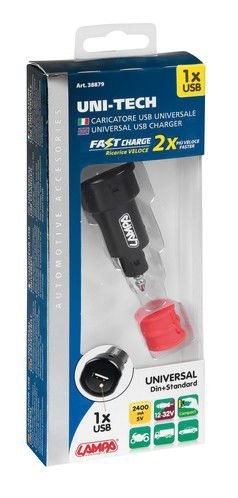 38879 Uni-Tech, uniwersalna ładowarka z 1 portem USB - szybkie ładowanie - 2400 mA - 12/32 V 38879 Uni-Tech, uniwersalna ładowarka z 1 portem USB - szybkie ładowanie - 2400 mA - 12/32 V
