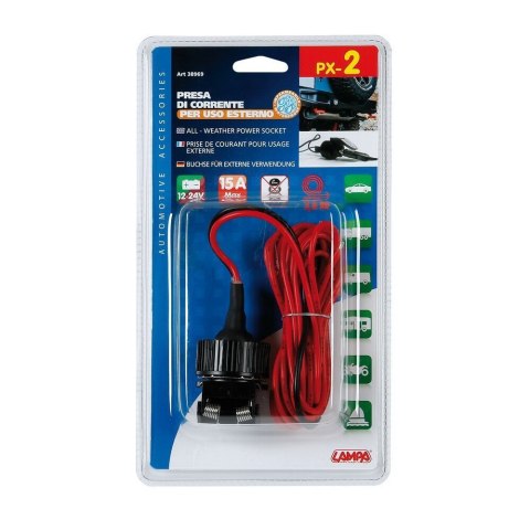 38969 PX-2, gniazdo zasilania na każdą pogodę, 12/24 V 38969 PX-2, gniazdo zasilania na każdą pogodę, 12/24 V