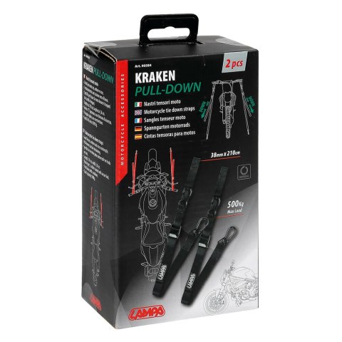 90584 Kraken Pull-Down, paski do mocowania motocykla 90584 Kraken Pull-Down, paski do mocowania motocykla