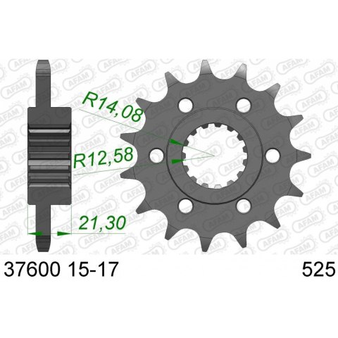 AFAM ZĘBATKA PRZÓD 37600-16 #525 16 Z