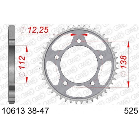 AFAM ZĘBATKA TYŁ STALOWA 10613-43 #525 43 ZĘBY