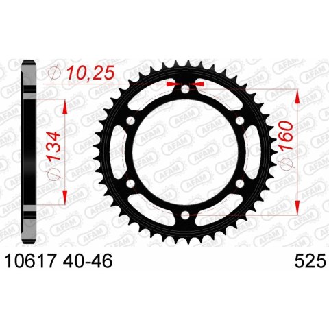 AFAM ZĘBATKA TYŁ STALOWA 10617-41 #525 41 ZĘBY