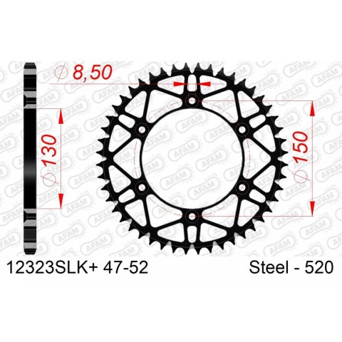 AFAM ZĘBATKA TYŁ STALOWA 12323SLK+49 SC #520 49 Z