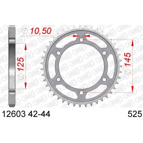 AFAM ZĘBATKA TYŁ STALOWA 12603-43 #525 43 ZĘBY