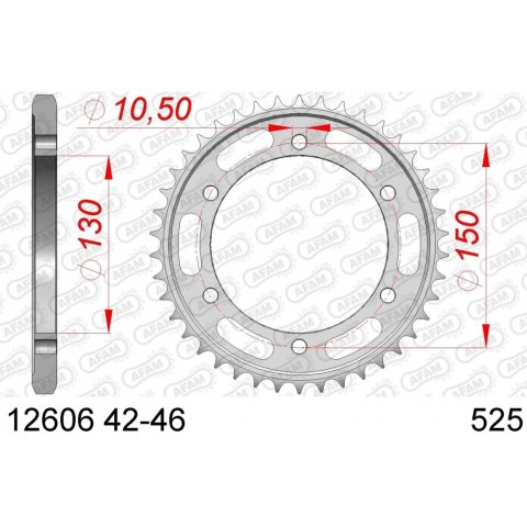 AFAM ZĘBATKA TYŁ STALOWA 12606-46 #525 46 Z