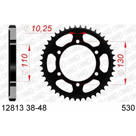 AFAM ZĘBATKA TYŁ STALOWA 12813-43 #530 43 ZĘBY
