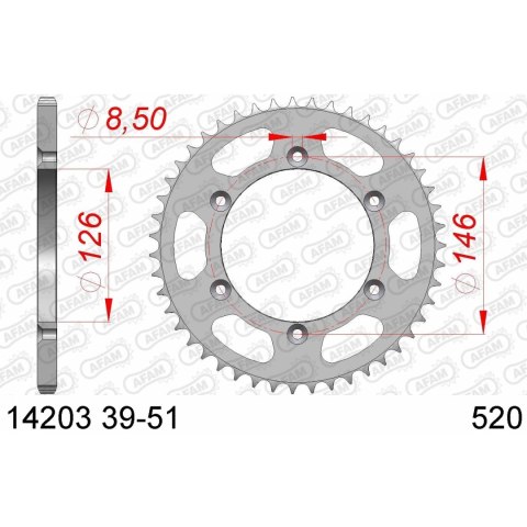 AFAM ZĘBATKA TYŁ STALOWA 14203-47 #520 47 ZĘBY