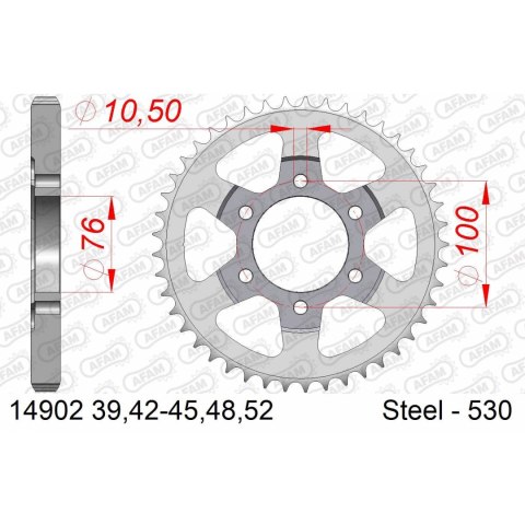 AFAM ZĘBATKA TYŁ STALOWA 14902-48 #530 48 Z