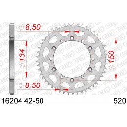 AFAM ZĘBATKA TYŁ STALOWA 16204-50 #520 50 Z