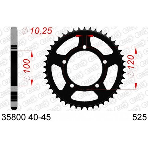 AFAM ZĘBATKA TYŁ STALOWA 35800-42 #525 42 ZĘBY