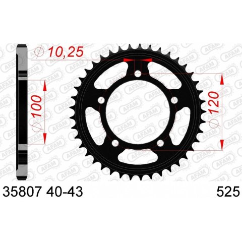 AFAM ZĘBATKA TYŁ STALOWA 35807-41 #525 41 Z