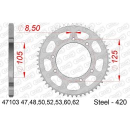 AFAM ZĘBATKA TYŁ STALOWA 47103-62 #420 62 Z