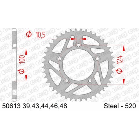 AFAM ZĘBATKA TYŁ STALOWA 50613-46 #520 46 Z